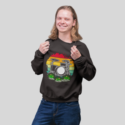 Sunset Drum Set Graphic Sweatshirt