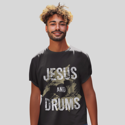 Jesus and Drums Graphic T-Shirt